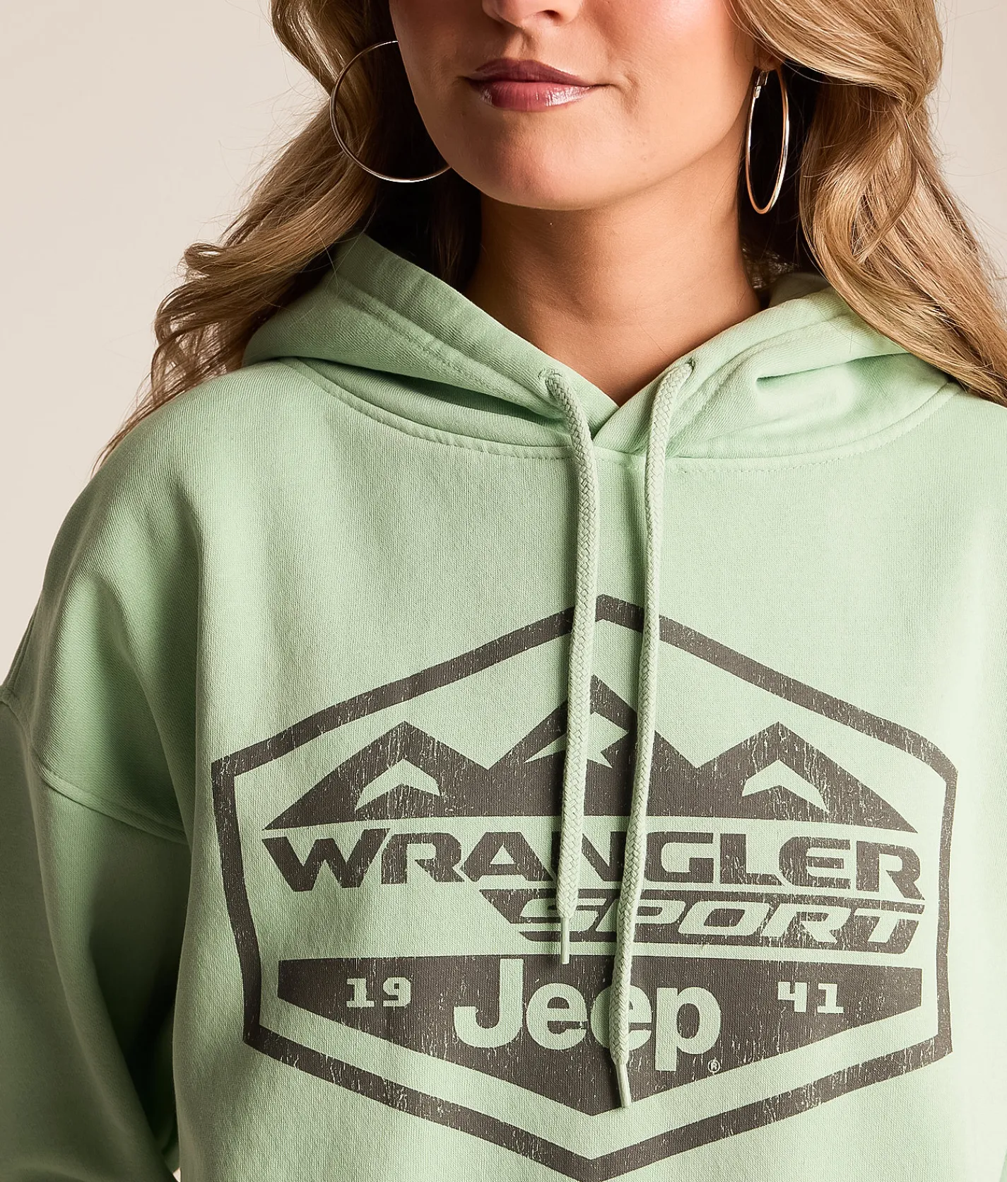 Tops | Goodie Two Sleeves JEEP Wrangler Hooded Sweatshirt Sage Green