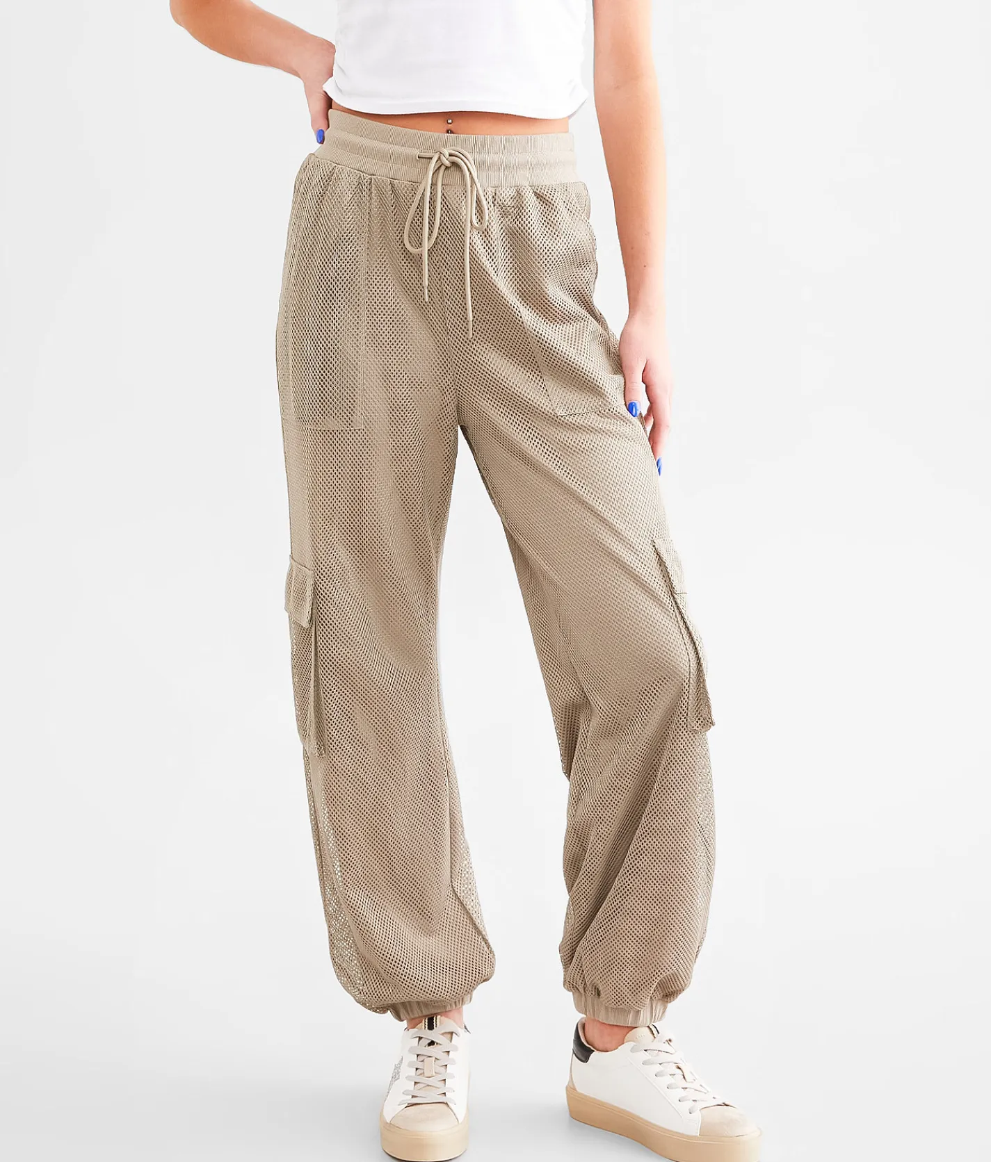 Bottoms | Gilded Intent Jersey Net Cargo Jogger Olive