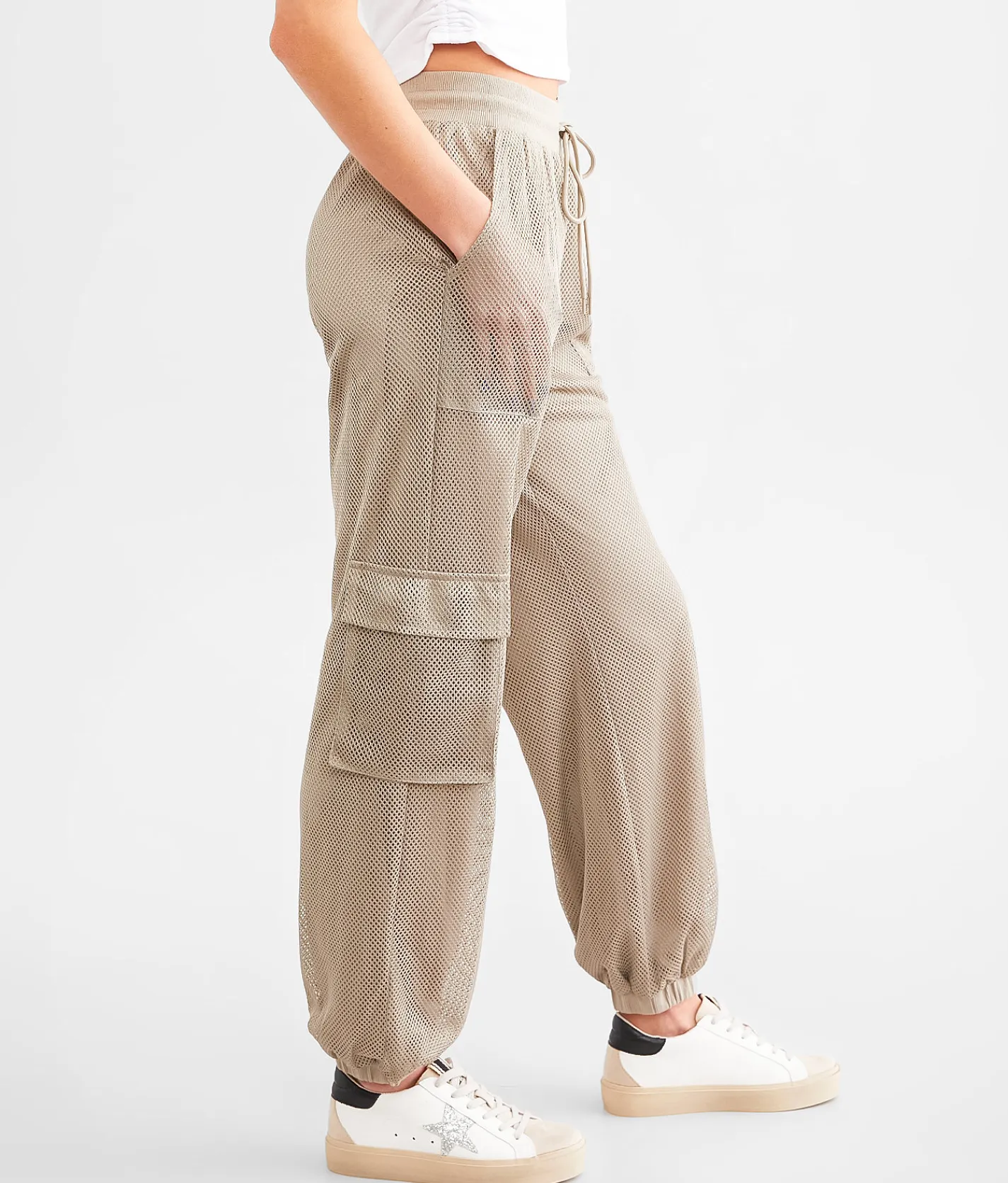 Bottoms | Gilded Intent Jersey Net Cargo Jogger Olive