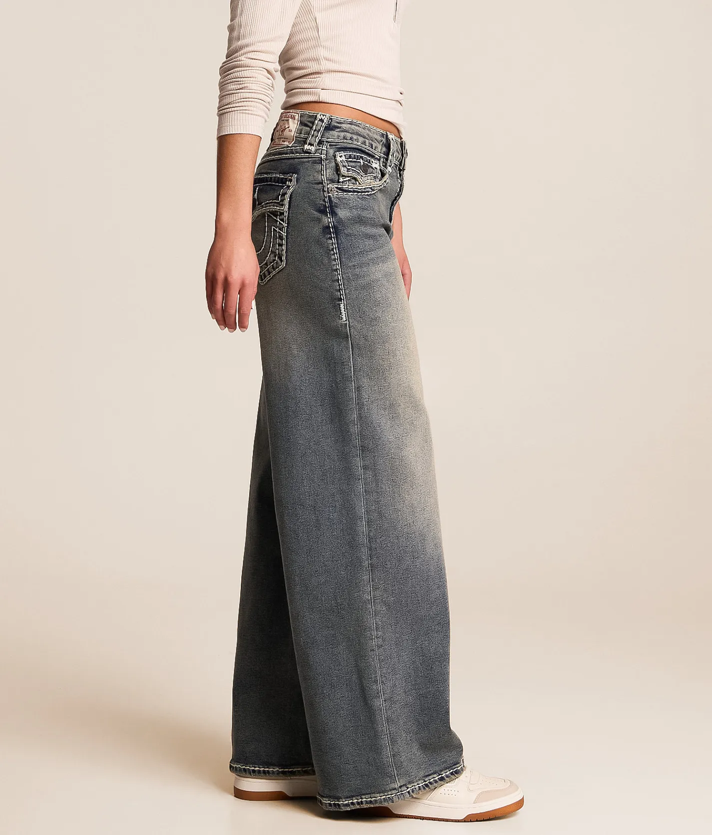 True Religion Jessie Super Baggy Stretch Jean Ice Veil Outlet