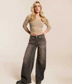 True Religion Jessie Super Baggy Stretch Jean Cocoa Crumble