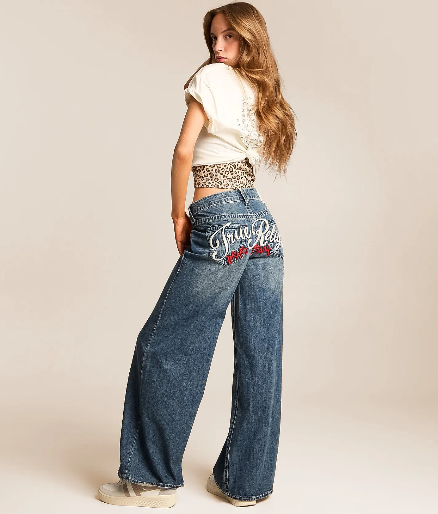 True Religion Jessi Super Baggy Jean Ocean Voyage Sale