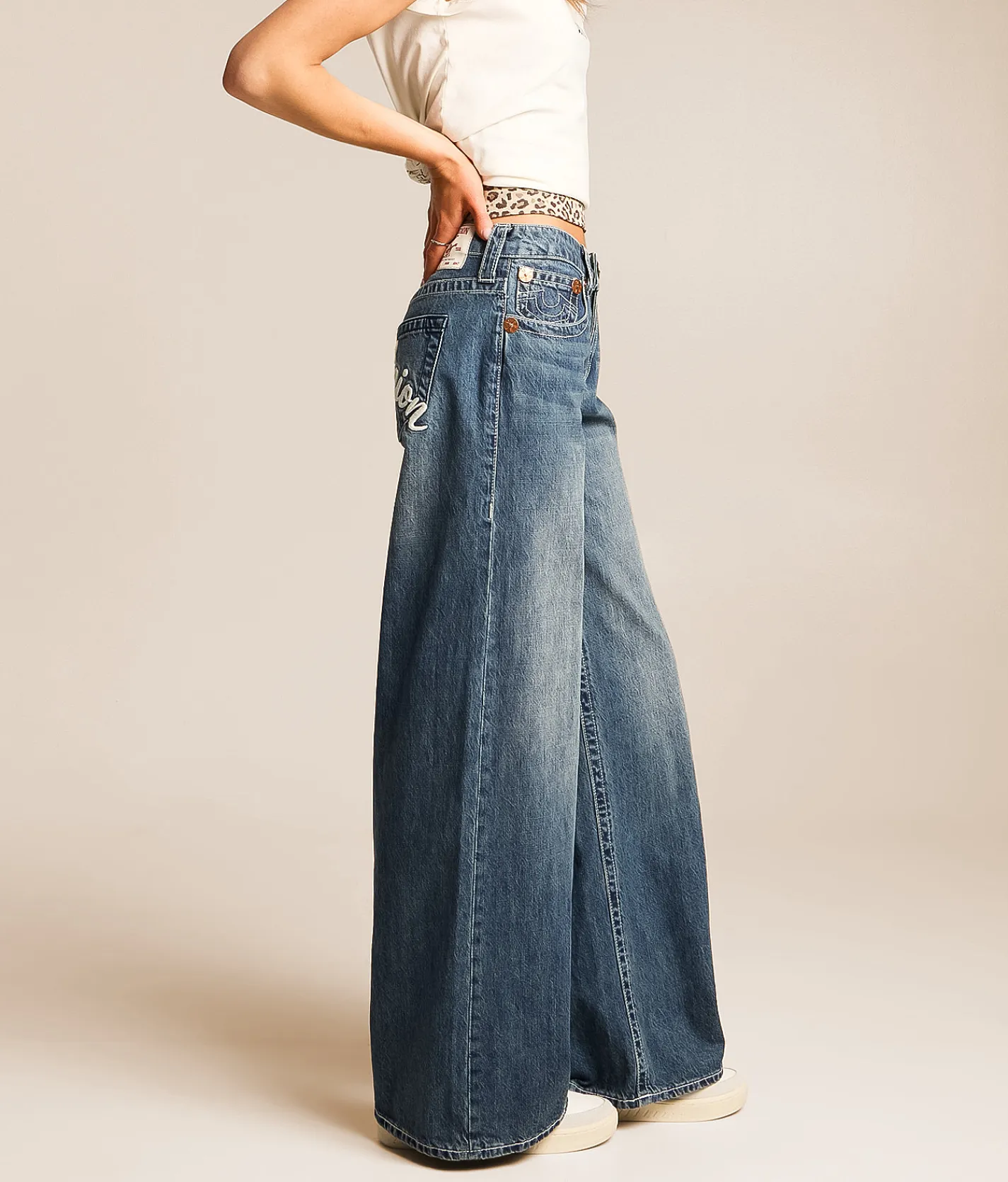 True Religion Jessi Super Baggy Jean Ocean Voyage Sale