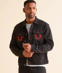 True Religion Jimmy Denim Stretch Jacket Black Rinse Discount