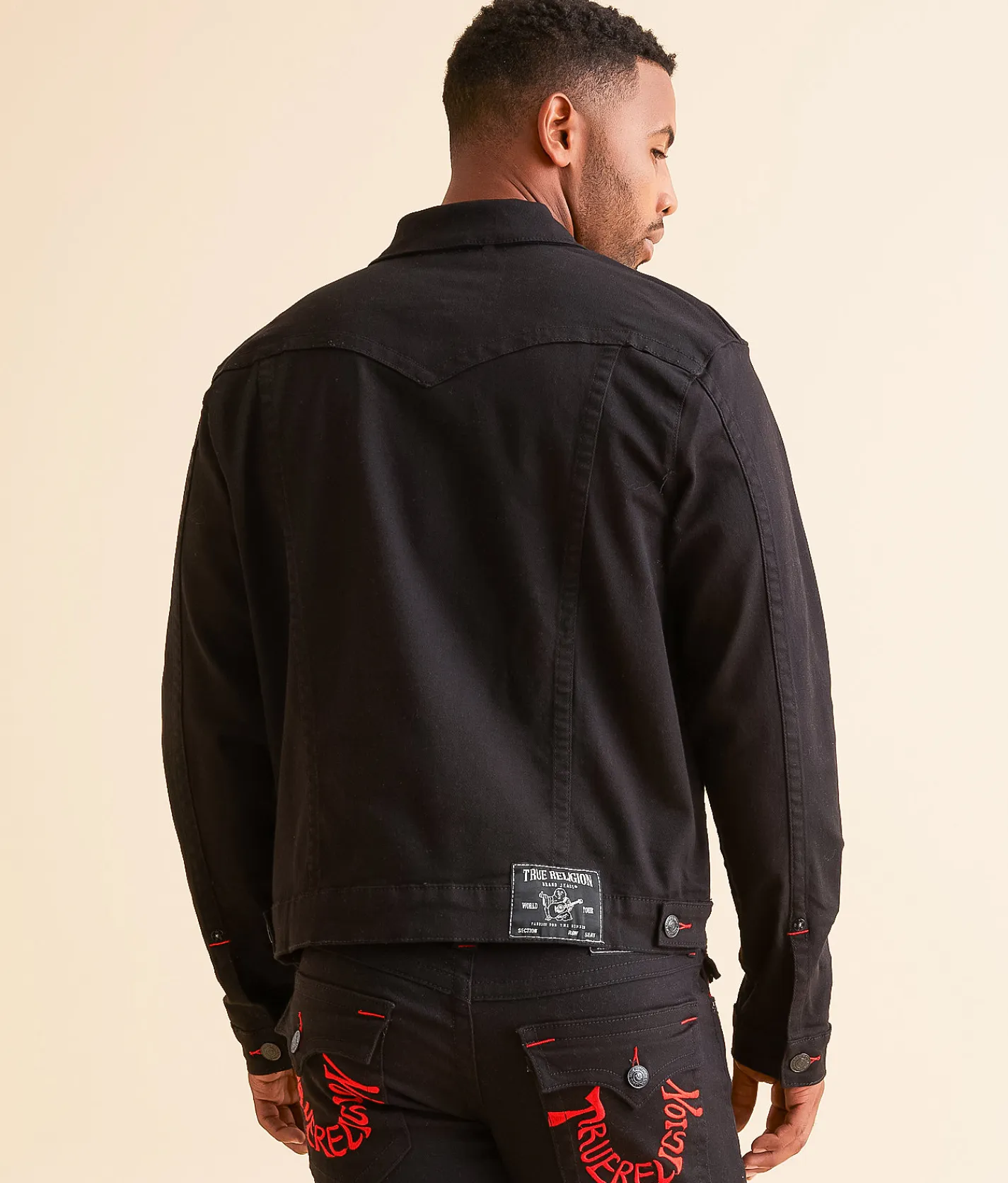True Religion Jimmy Denim Stretch Jacket Black Rinse Discount