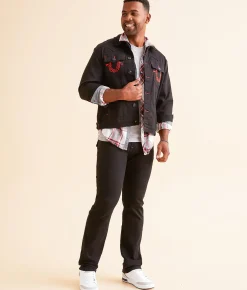 True Religion Jimmy Denim Stretch Jacket Black Rinse Discount