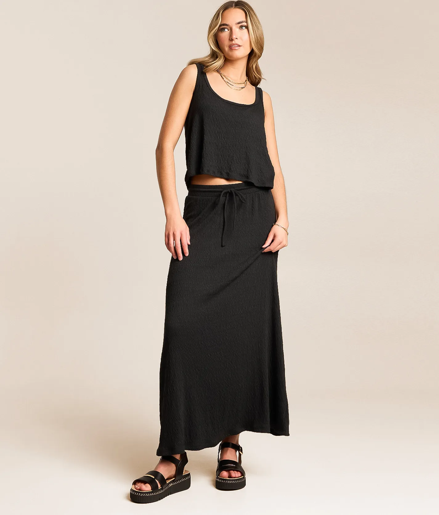 Z Supply Joanna Cropped Tank Top Black Hot