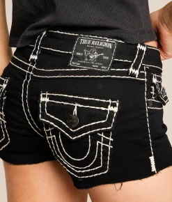 Shorts | True Religion Joey Cut-Off Stretch Short Black Rinse