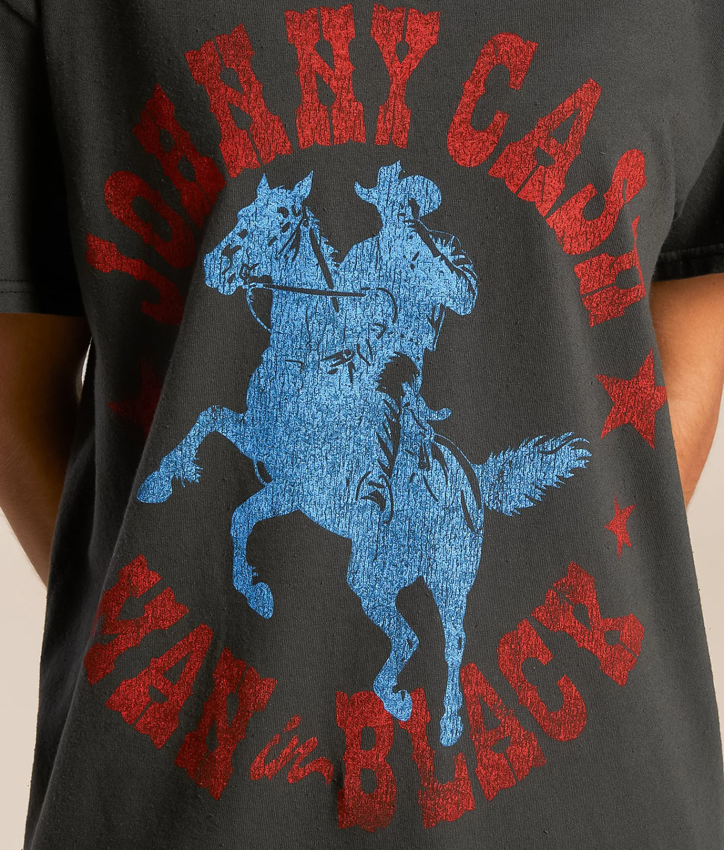 Tops | Merch Traffic Johnny Cash Band T-Shirt Washed Black
