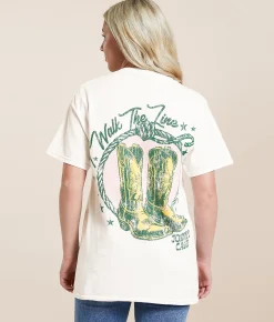 Merch Traffic Johnny Cash Oversized Band T-Shirt White Discount