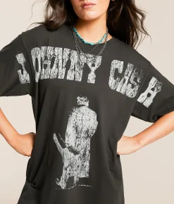 Tops | Merch Traffic Johnny Cash Oversized Band T-Shirt Black