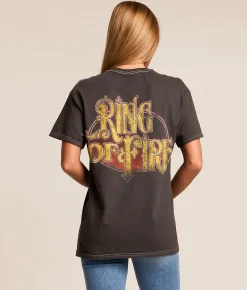 Tops | Merch Traffic Johnny Cash Oversized Band T-Shirt Washed Black