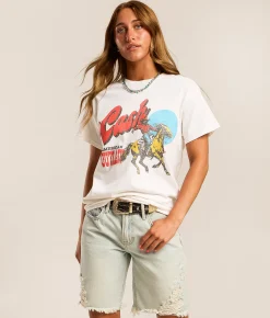 Tops | Merch Traffic Johnny Cash Oversized Band T-Shirt White