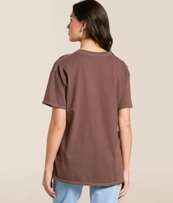 Merch Traffic Johnny Cash Oversized Band T-Shirt Brown Clearance