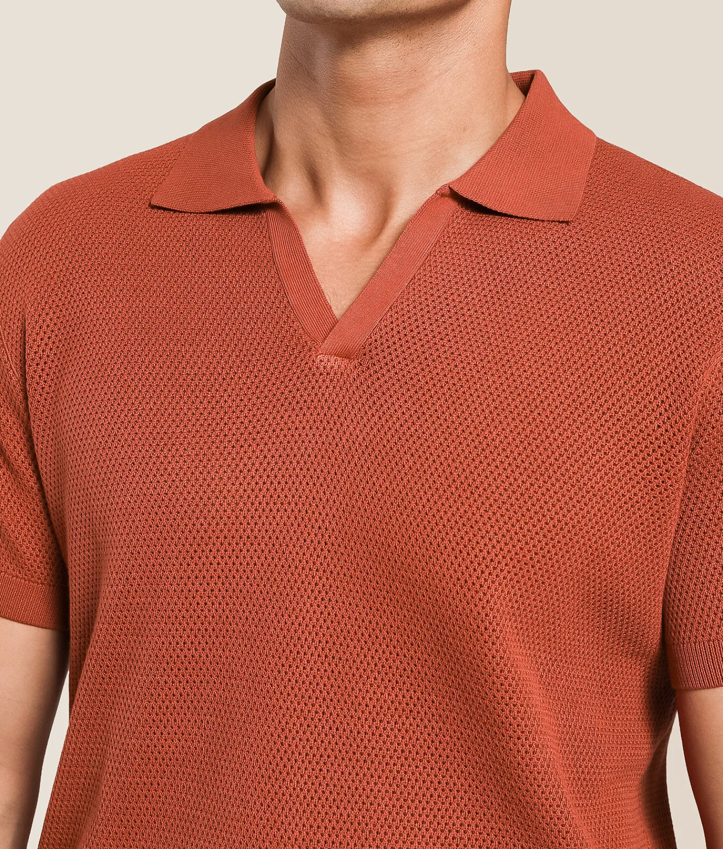 Tops | Method Johnny Collar Sweater Rust