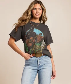 Merch Traffic Johny Cash Band T-Shirt Black Discount