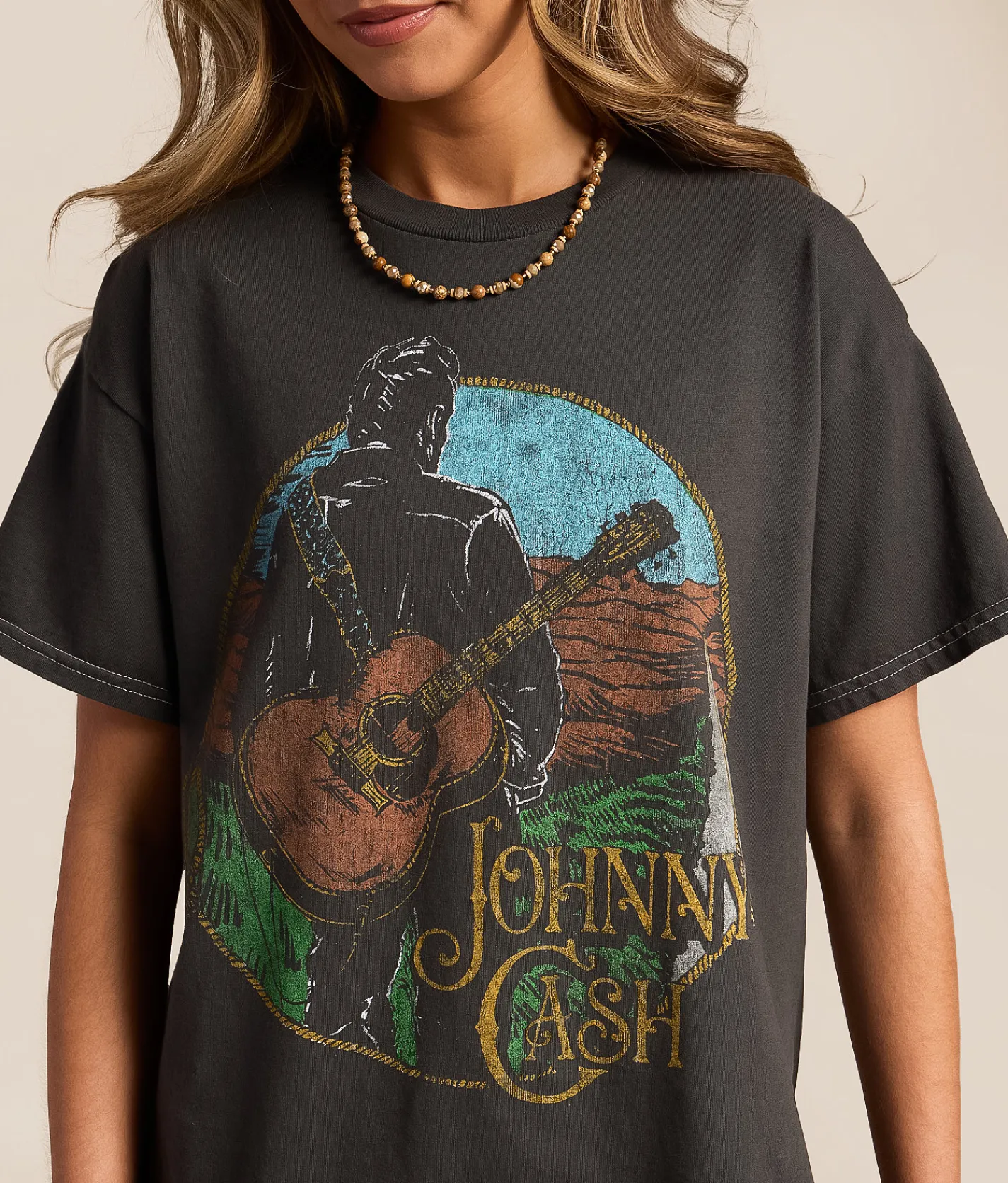 Merch Traffic Johny Cash Band T-Shirt Black Discount