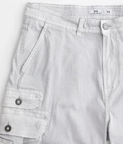 BKE Joshua Cargo Stretch Short Light Grey