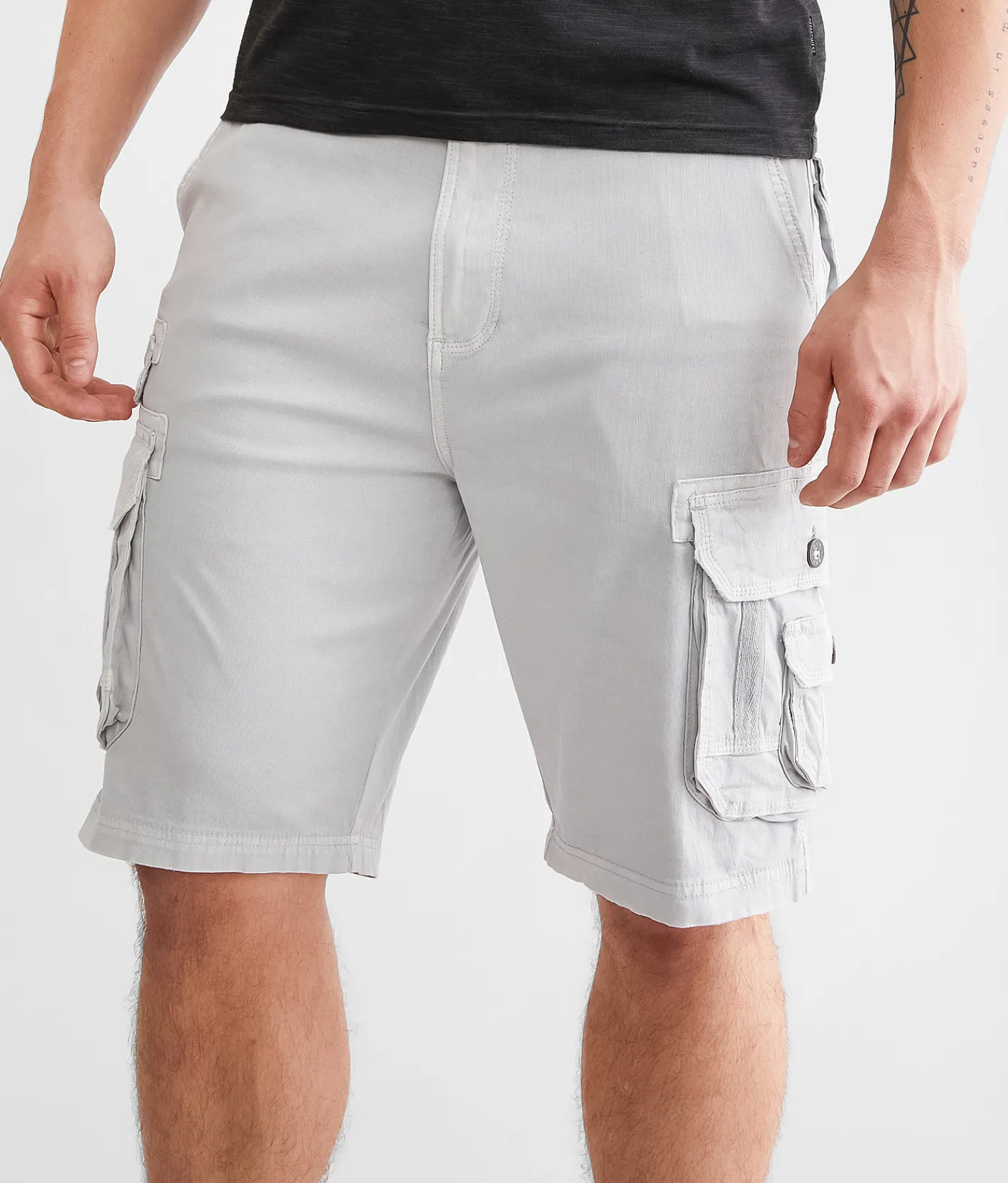 BKE Joshua Cargo Stretch Short Light Grey