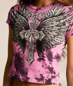 Affliction Jovial Baby T-Shirt Chateau Rose Raisin Cryst Best