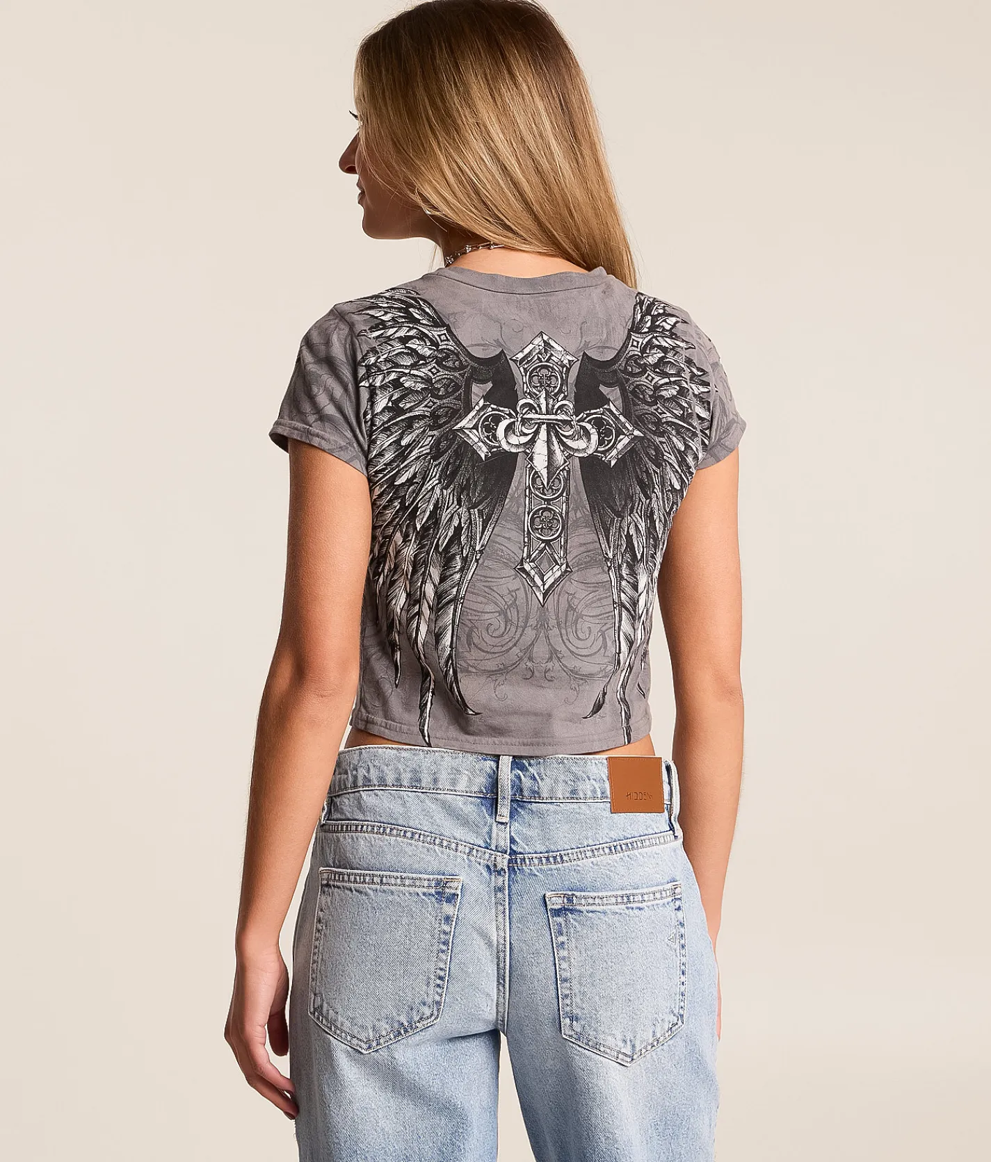 Tops | Affliction Jovial Cropped Baby T-Shirt Shark Reactive