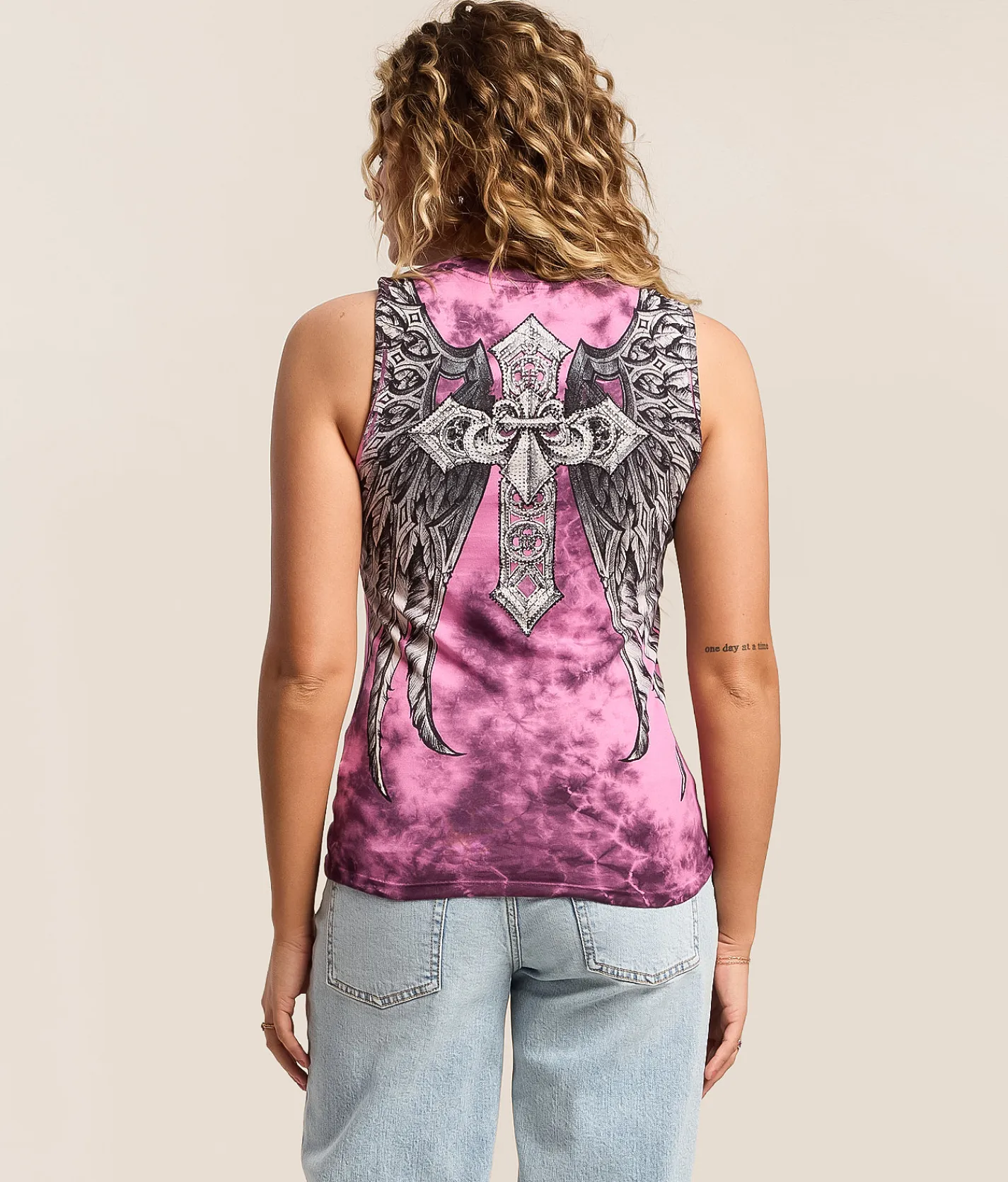 Tops | Affliction Jovial Rhinestone Lace-Up Tank Top Chateau Rose Raisin Cryst