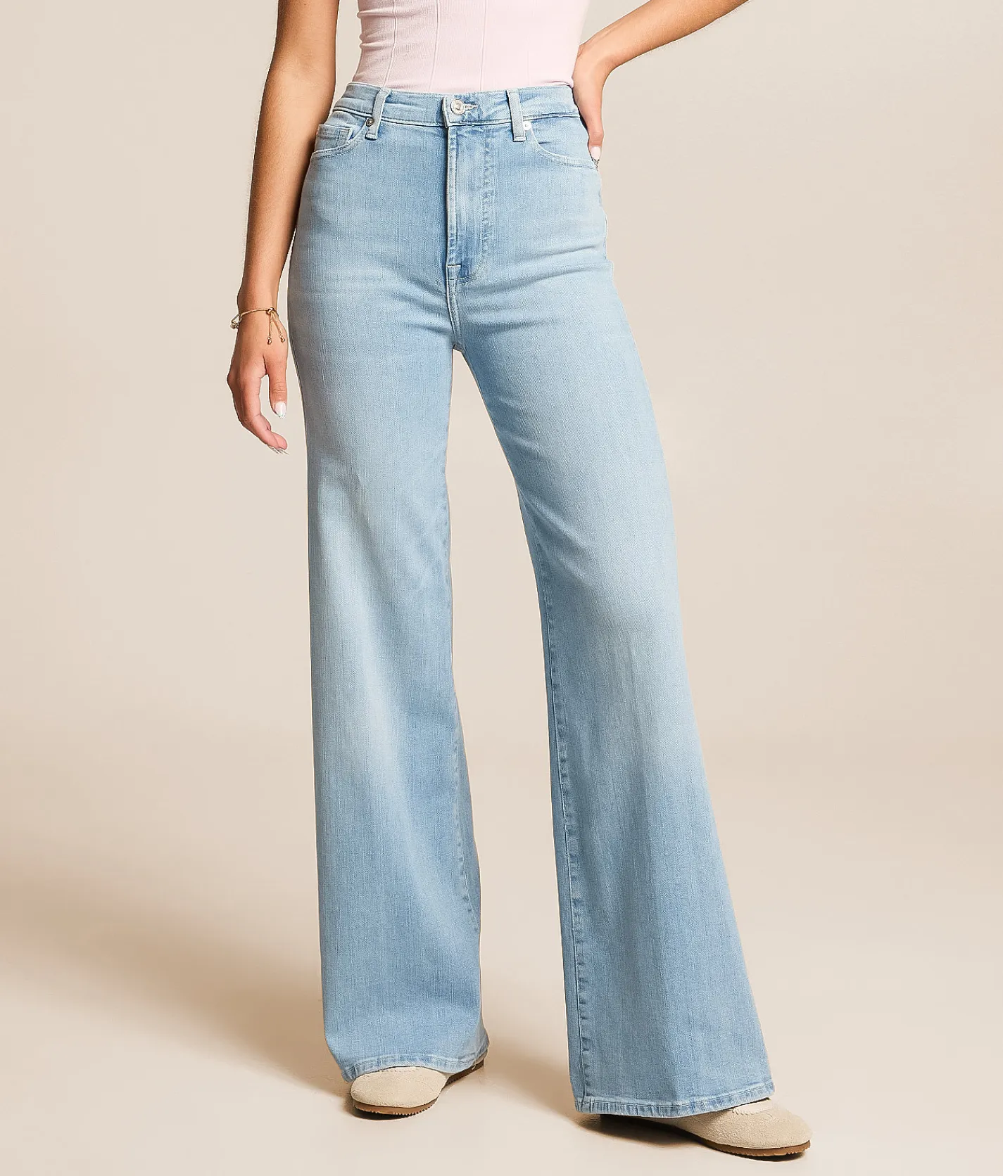7 For All Mankind Jo Wide Leg Stretch Jean Indigo Bloom Outlet
