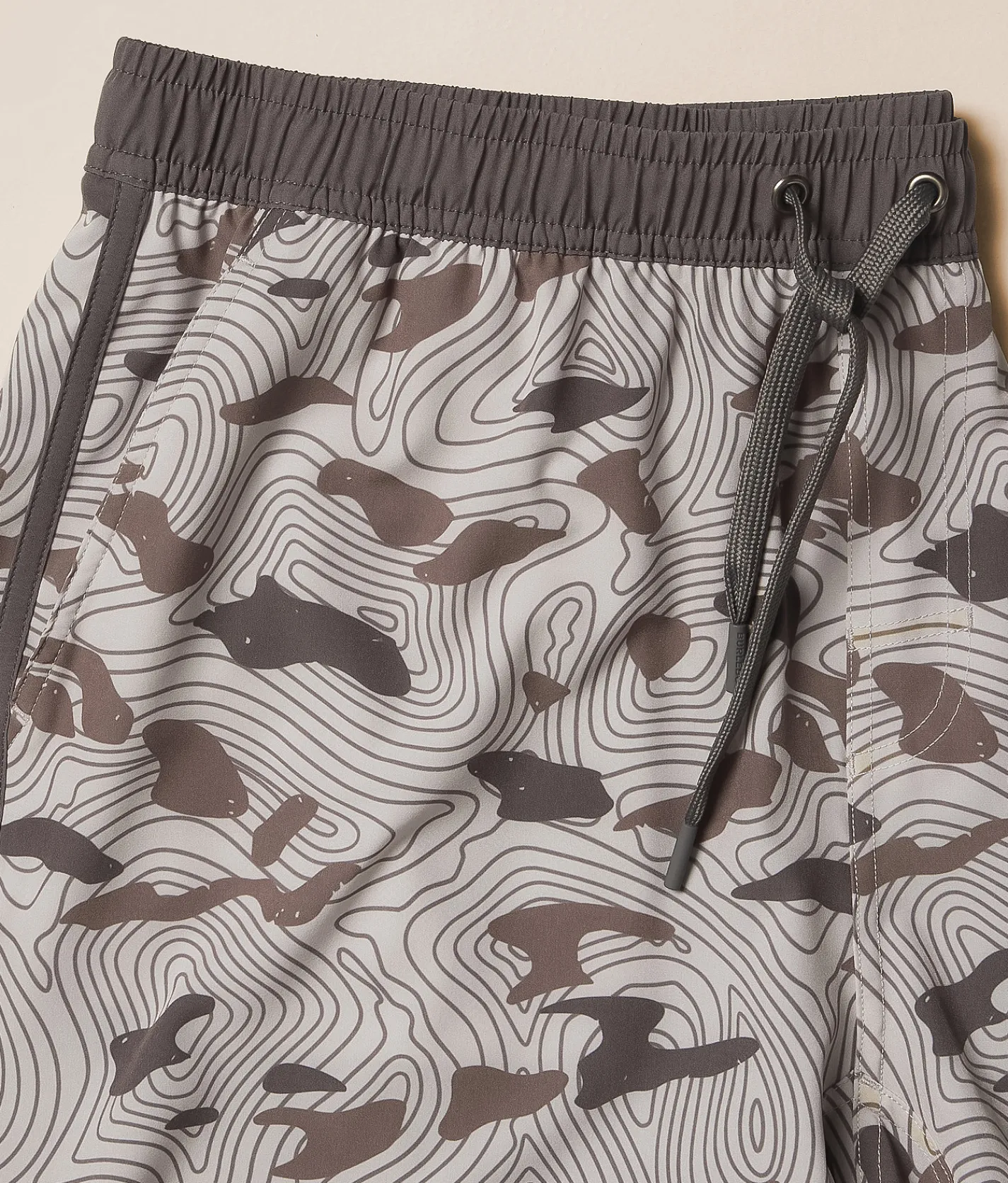 Bottoms|Swimwear | BURLEBO Jumbo Swim Trunks Topo Desert Camo