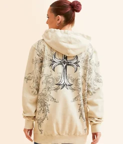 Tops | Affliction Jump Hooded Sweatshirt Sand Lava Wash