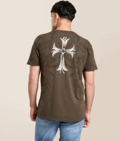 Tops|Graphic T-Shirts | Affliction Jump T-Shirt DK Brown Reactive
