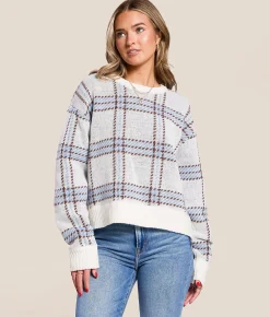 Z Supply Junction Plaid Sweater Natural Sale