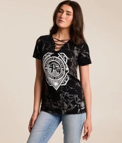 Tops | American Fighter Jupiter Lace-Up T-Shirt Black