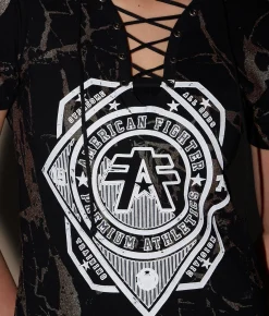 Tops | American Fighter Jupiter Lace-Up T-Shirt Black