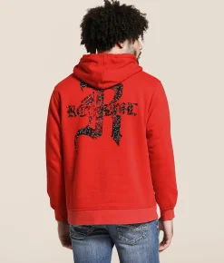 Rock Revival Justin Hooded Sweatshirt Red New