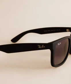 Ray-Ban® Justin Sunglasses Rubber Black Light Grey G Best