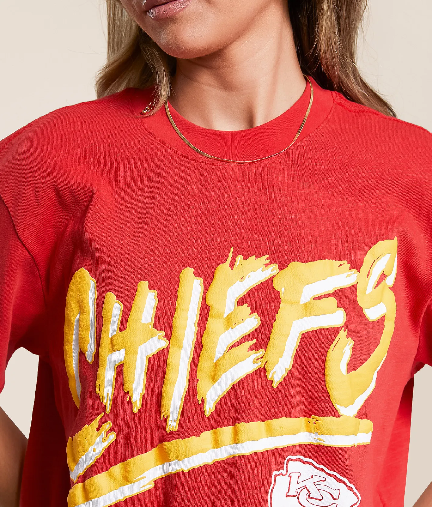 Junkfood Kansas City Chiefs Thrill Cropped T-Shirt Licorice Best