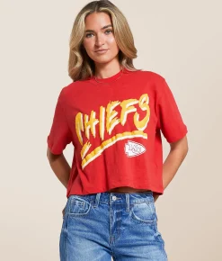 Junkfood Kansas City Chiefs Thrill Cropped T-Shirt Licorice Best