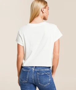 Tops | Gameday SOCIAL® Kansas Jayhawks Cropped T-Shirt White