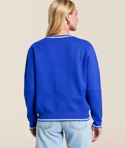 Gameday SOCIAL® Kansas Jayhawks Sweater Royal Blue Clearance
