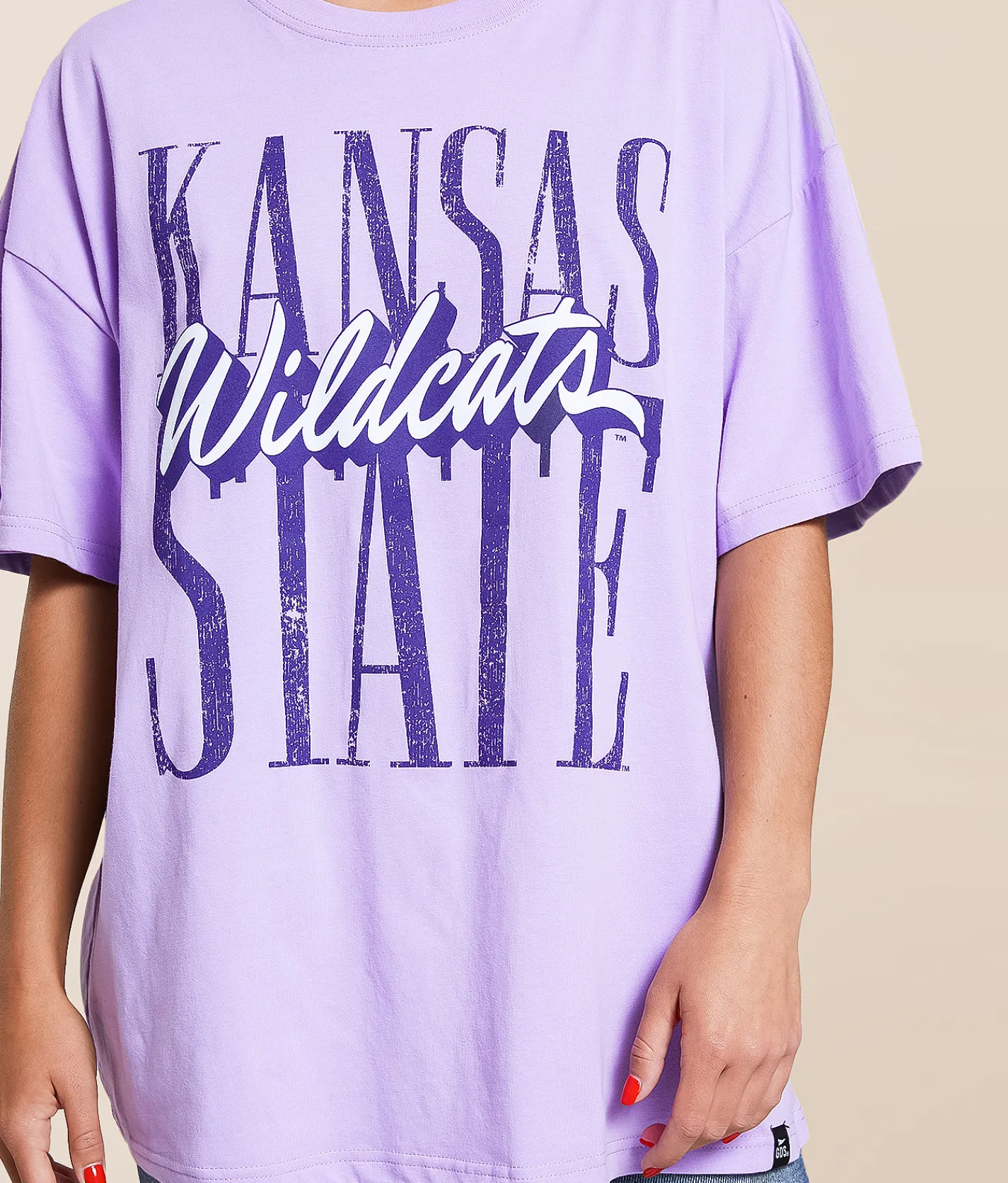 Tops | Gameday SOCIAL® Kansas State Oversized T-Shirt Lavender