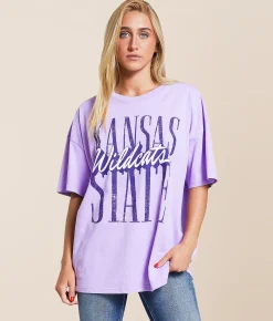 Tops | Gameday SOCIAL® Kansas State Oversized T-Shirt Lavender