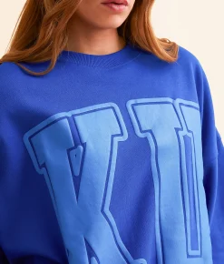 Tops | Gameday SOCIAL® Kansas Varsity Oversized Pullover Washed Royal