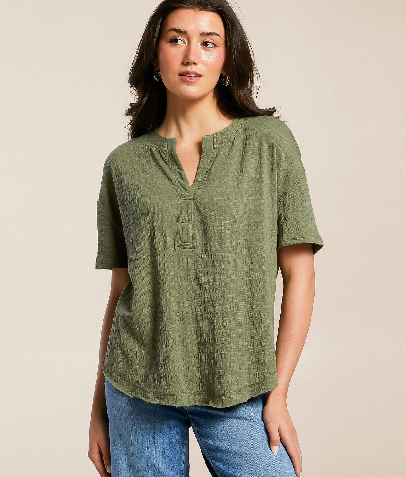 Tops | White Crow Kara Textured Top Avocado