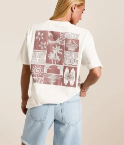 Tops | Reef Kara T-Shirt Marshmallow Reactive Wash