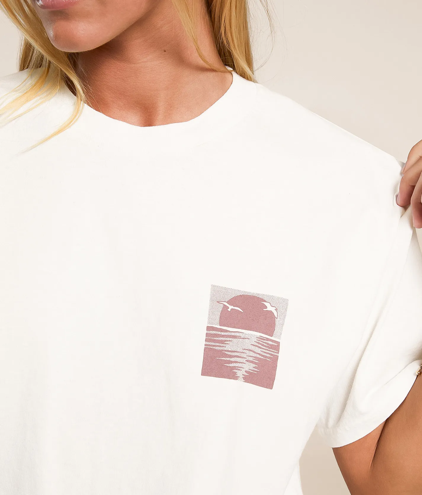 Tops | Reef Kara T-Shirt Marshmallow Reactive Wash