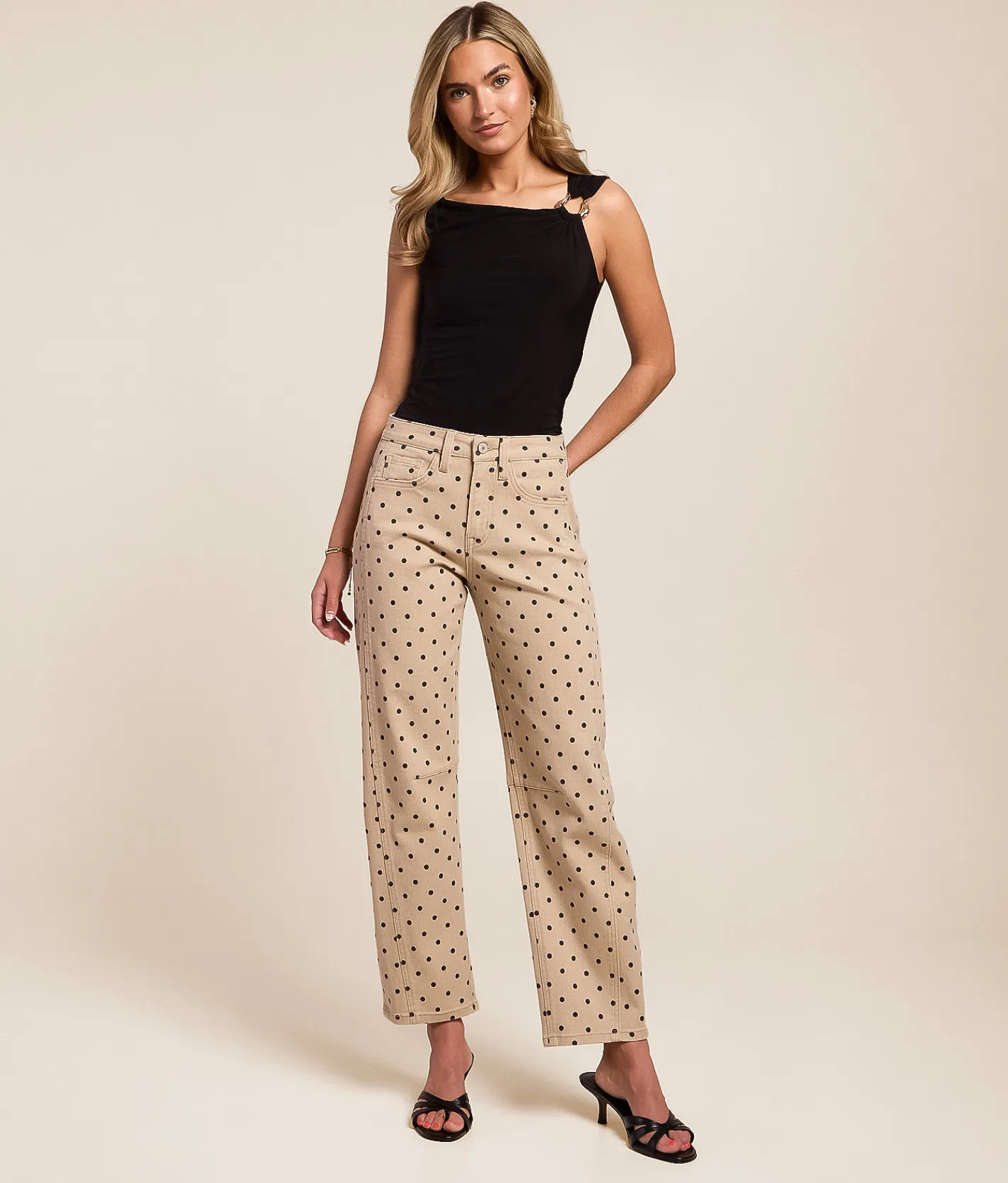 VERVET by Flying Monkey Kate Barrel Polka Dot Jean Black Dot Clearance