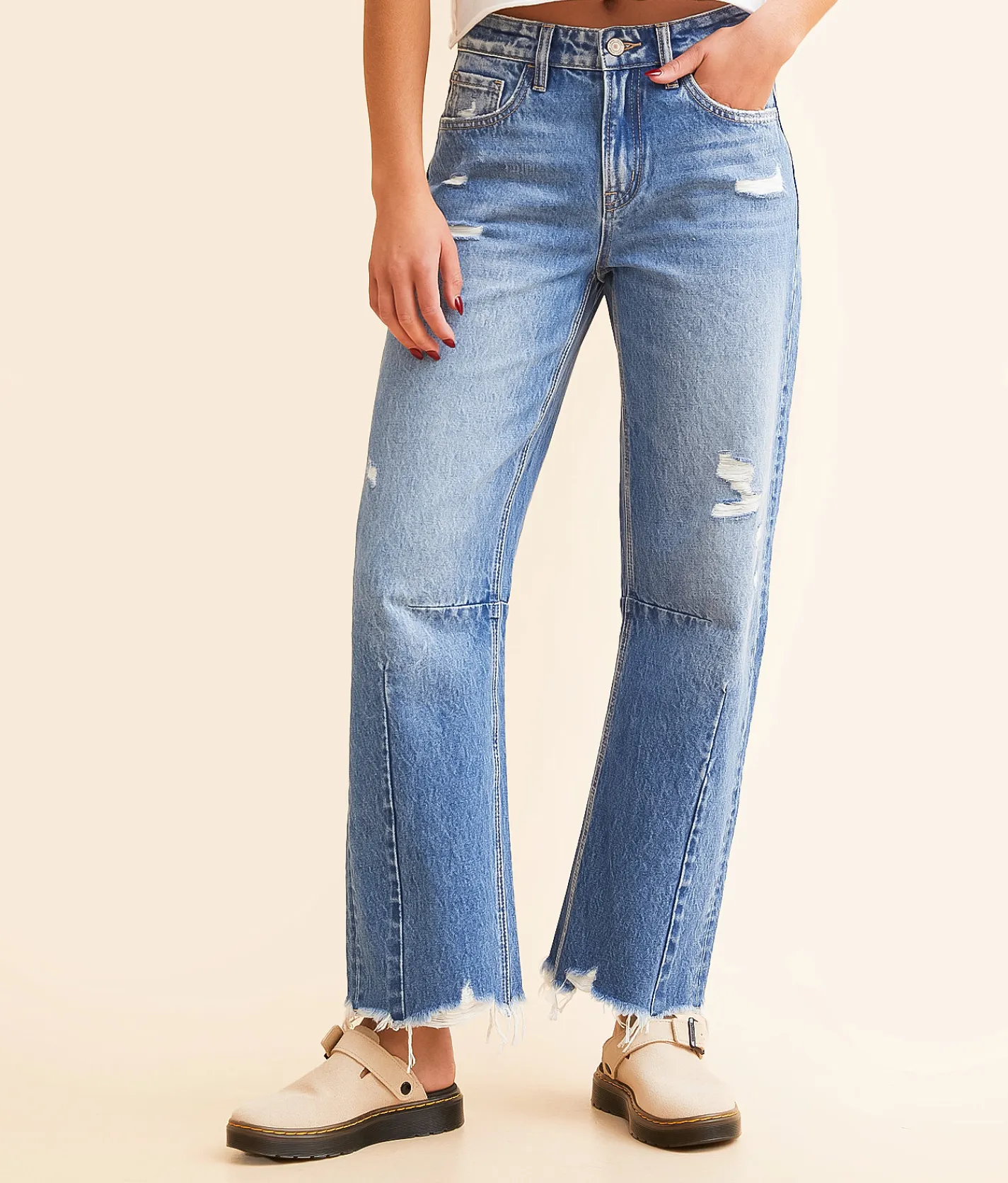 Jeans | VERVET by Flying Monkey Kate High Rise Barrel Leg Jean Ludic