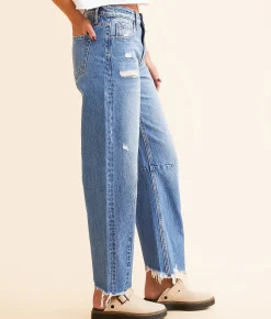 VERVET by Flying Monkey Kate High Rise Barrel Leg Jean Ludic Discount