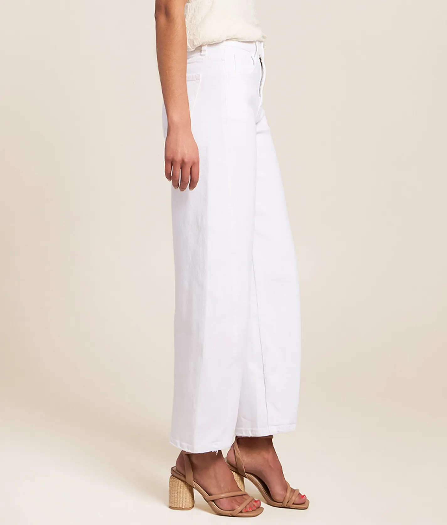 VERVET by Flying Monkey Kate High Rise Barrel Stretch Jean Optic White Discount