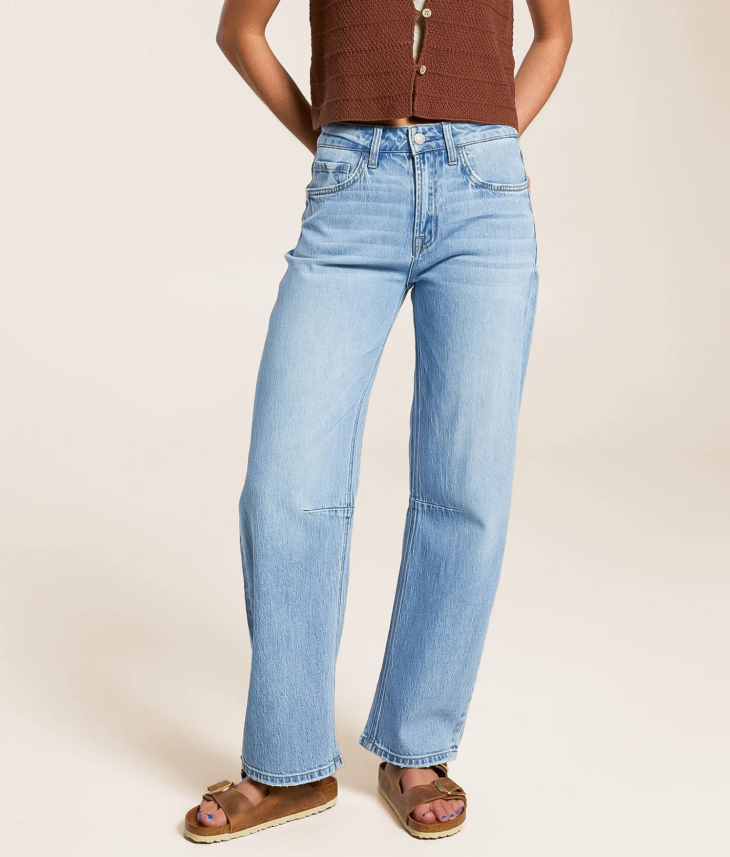 Jeans|Bottoms | VERVET by Flying Monkey Kate High Rise Barrel Stretch Jean Charm